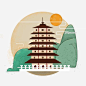 2019年观光塔景区旅游图片大小2480x2480px 图片尺寸1.73 MB 来自PNG搜索网 pngss.com 免费免扣png素材下载！2019年#风景插画#建筑#卡通手绘#旅游#手绘#手绘插画风#塔#唯美#