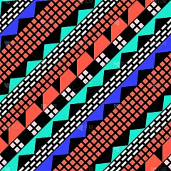 复古色无缝图案。奇特的抽象几何艺术版画。民族潮人装饰线条背景。