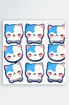 数字艺术卡通猫贴纸卡通表情包-众图网