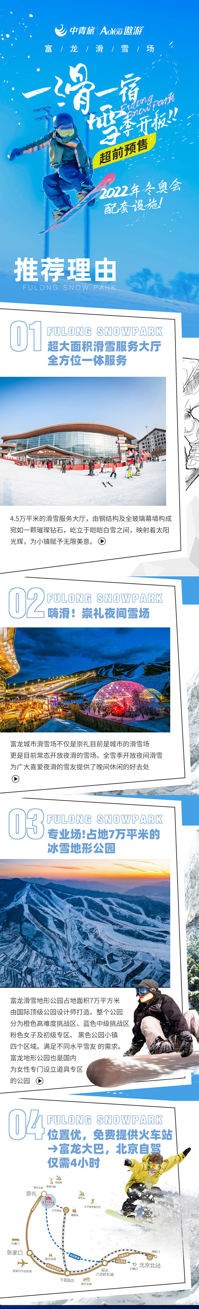 崇礼富龙滑雪场双人滑雪套餐含假日度假酒店...