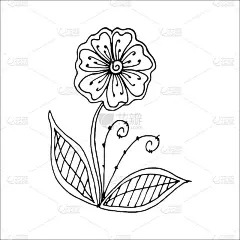 手绘花单涂鸦元素
