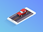 Hello there! 
I just wanted to show a little isometric car illustration i've made for a carpooling app.
