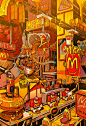 Supersize Them: Fast Food Illustrations by Mr. Misang | Inspiration Grid : South Korean artist Mr. Misang collaborated with copywriter Álvaro Palma to create this thought-provoking series of illustrations. “Fast food chain’s characters don’t seem to