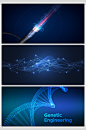 创意矢量科技线条基因分子结构背景设计