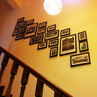 创意20框楼梯组合相片墙相框组合照片墙奋...