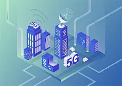高楼大厦 信息收集 5G网络 2.5D插画 科技插图插画设计AI ti323a6803