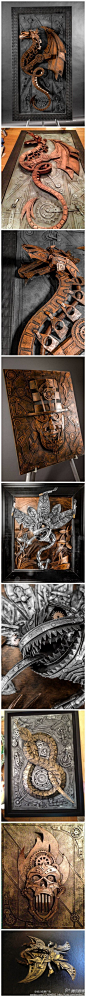 给力创意广告 【不可思议！这些都是纸板做成的！】来自艺术家Lance Oscarson的创意，哥们用纸板做出了这些拥有金属质感、超级棒的蒸汽朋克作品