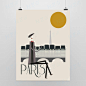 轻艺术 创意插画 巴黎 抽象城市图片海报定制小资装饰画芯  #小清新# #时尚#