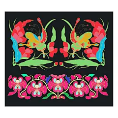 白族刺绣纹样传统民族平面设计图案原创插画 - 小红书