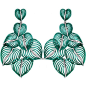 Las Palmas Earrings made of 18K White Gold with 6.73ct Pave Set White Diamonds (214 Stones), 20.4 Grams Green Nano Ceramic Avional. By Jacob & Co.