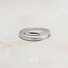 桃银925【萌猫】纯银戒指 镀白金缝衣针个性奇特指环送朋友 R0034