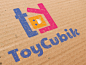ToyCubik Logo cube square blue pink logo toy toy vector logotype type logo