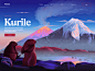 Kuril Islands parallax volcano nature tourism kamchatka mountain illustration landing page animated transition ui animation