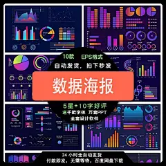商务商业企业数据图表图标大数据分析饼状树状图海报模板设计素材-淘宝网