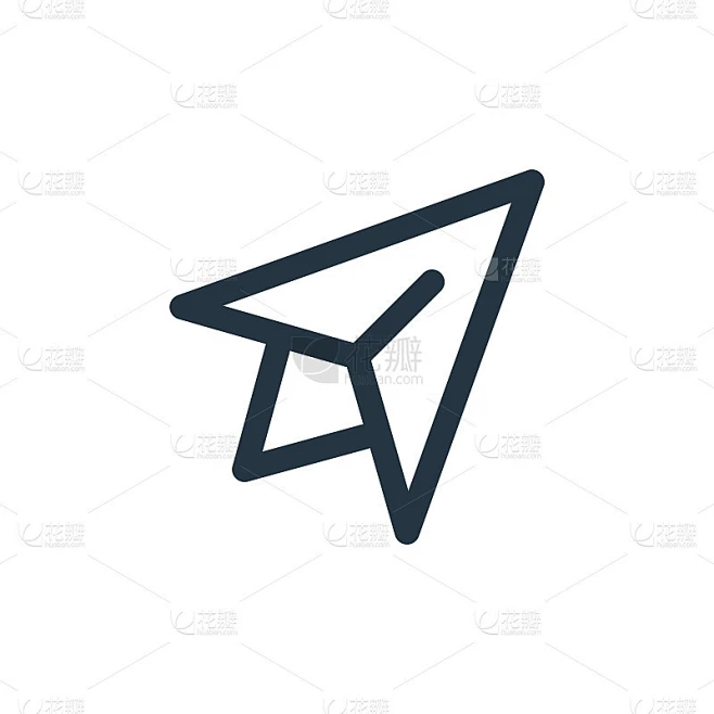 发送矢量图标孤立的白色背景。Outline, thin line send icon for web素材-花瓣网