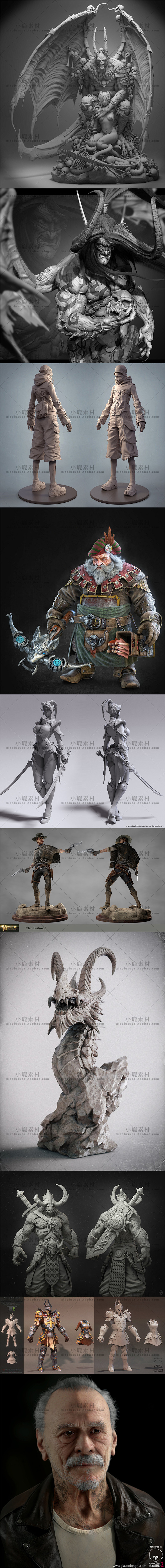 Zbrush作品合集 模型作品 参考 游...