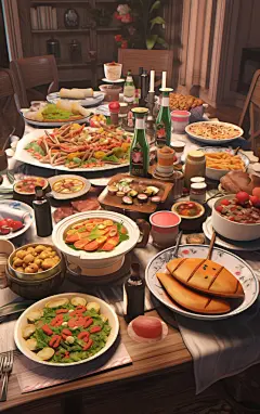 吃饭场景素材图AI图