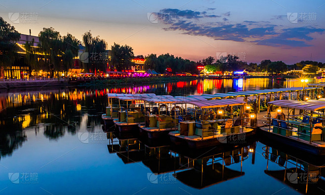 北京后海美丽的夜景