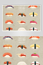 简洁美食寿司插画素材