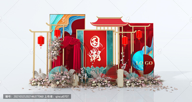 中式国潮美陈拍照小景
