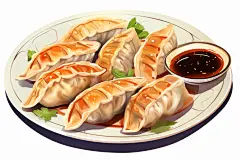 食物美味热气腾腾美食水彩插画