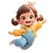 千库网_奔跑跳跃活力女孩3D人物素材_元素编号14492470