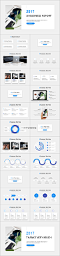 【UI风格 第1弹】简约清新通用商务报告模板 蓝色PPT模板 #色彩# #排版#