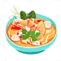 卡通风美食海鲜贴纸-虾
