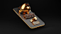 3d-rendering-cricket-online-play-through-smartphone-black-golden-color
