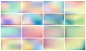 Set of light coloured backgrounds with gradients in pastel colors Free Vector