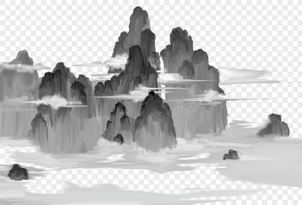 中国风水墨山水素材-水墨画-水墨背景-水...