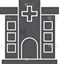 hospital building icon isolated on white