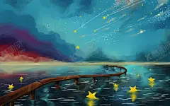 唯美插画 【酷图网】漂亮插画,插画作品,插画片,流星插画,星星插画,插画照片,唯美插画,插画背景
