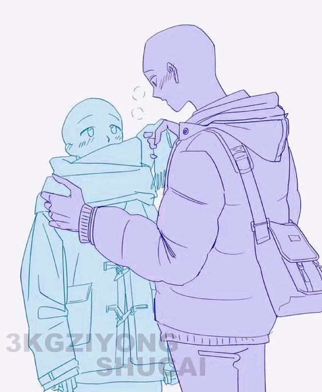 画画素材‖双人情侣超甜互动模板