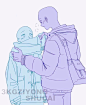 画画素材‖双人情侣超甜互动模板