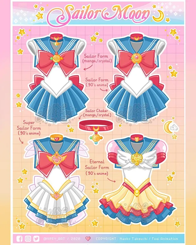 ️ Sailor Moon Uniforms ️ Versions for both Manga & Anime Biggest ...