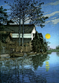 Kawase Hasui （巴水）- 1883-1957是一位多产并很有影响的艺术家。巴水生活在日本明治维新后的日本，由于西风东进日本传统版画“浮世绘”濒临灭绝，当时日本的一些艺术家和出版商却没有处于失语的状态，能够接受欧美的艺术观念，在继承日本传统版画基础上，创造了一个划时代的艺术运动“创意版画”。
