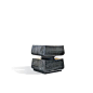 2 tier side table - charcoal goatskin by Scala Luxury