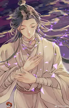 #天官赐福##谢怜# 
摸了个怜怜。
突然觉得怜怜挺适合紫色的风格！
大头放评论区，头像壁纸随意不用问哈。 ​​​​