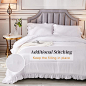 Amazon.com: Andency White Ruffle Comforter Queen(90x90Inch), 3 Pieces(1 Ruffled Comforter and 2 Pillowcases) Farmhouse Shabby Chic Comforter, Vintage Rustic Soft Microfiber Down Alternative Bedding Comforter Set : Home & Kitchen