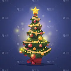 圣诞树,冬天,华丽的,星形,杉树,春节,贺卡,绘画插图,新年,模板