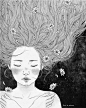 밤하늘 소녀 #05 by 키큰나무 on Grafolio : 밤하늘 소녀 #05 종이에 연필, 포토샵  http://park2179.blog.me