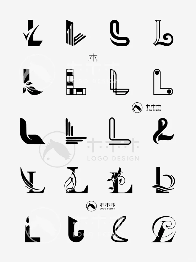 logo设计｜200个字母L的创意变形 -花瓣网