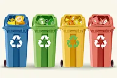 保护环境卫生环保垃圾桶图片插画