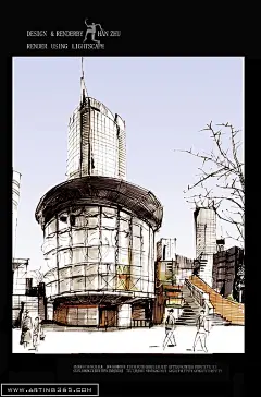 南京翰鸿设计公司手绘表现作品 #采集大赛#