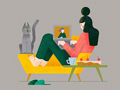 云养猫用户a采集到插画-人物