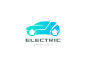 Electric Car Logo vector. Green Alternative energy vehicle icon