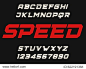 Speed geometric decorative font Modern design Bold letters and numbers Vector abc