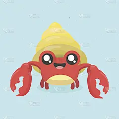 卡通寄居蟹。
