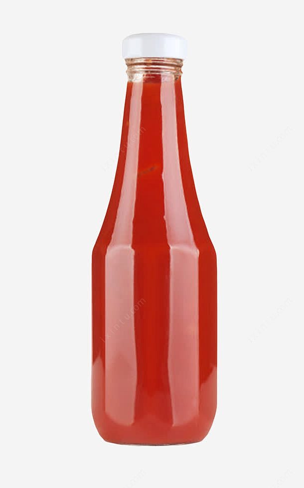 透明玻璃瓶子拧盖的番茄酱包装实png免抠...